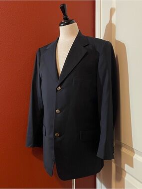 Canali Proposta Men’s Classic 100% Wool Navy Three Button Blazer Sport Coat